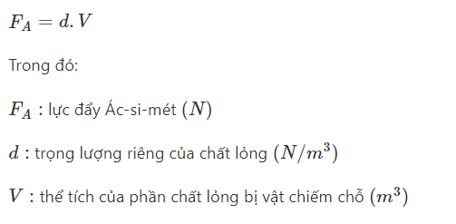 Bài 17: Lực đẩy Ác-si-mét – Vật lý lớp 8